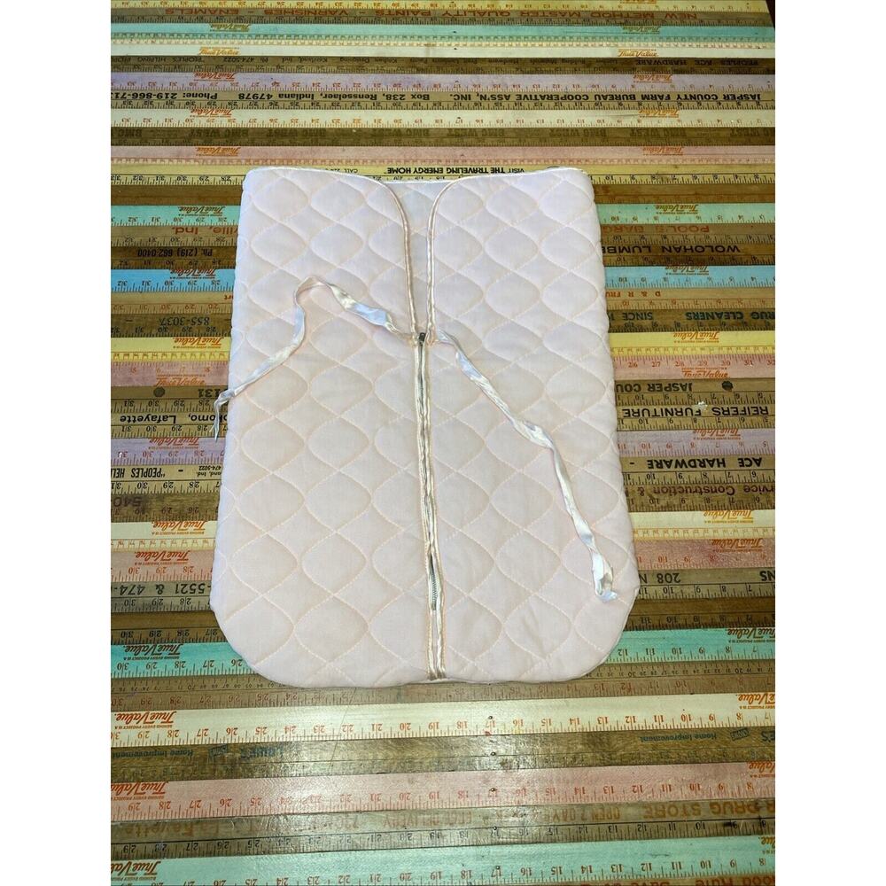 VINTAGE Baby Girl Quiltex Snowsuit Pink Quilted Zip Sleep Sack Bunting Newborn - Picture 8 of 13